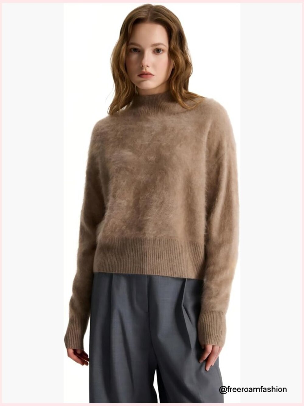 100% Cashmere Turtleneck Pullover Sweater Long Sleeve Boxy Cozy Soft